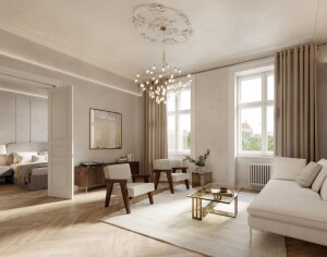 Residence Vodičkova 33_Vizualizace bytu 2+kk